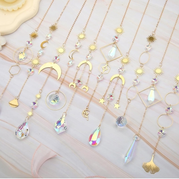 Iridescent Crystal and Gold Celestial Suncatchers - Picture 2 of 7